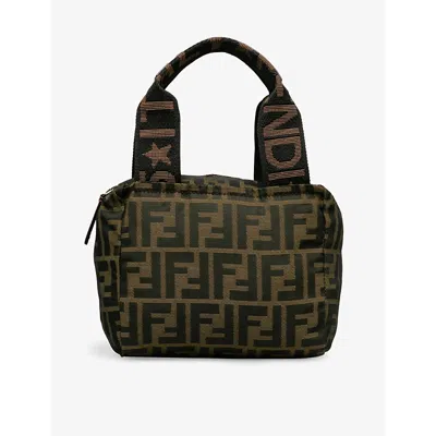 Reselfridges Womens Brown Pre-loved Fendi Zucca Canvas Handbag In Black