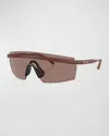 Oliver Peoples X Federer Men's R-4 Plastic Shield Sunglasses In Matte Red