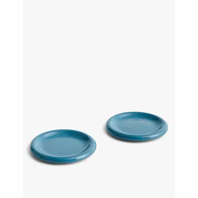 Hay Dark Blue Barro Round Terracotta Plates Set Of Two