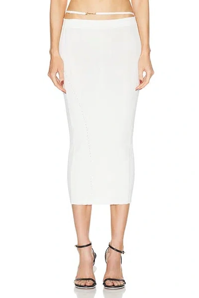 Jacquemus La Jupe Parlu Knitted Midi Skirt In Neutrals