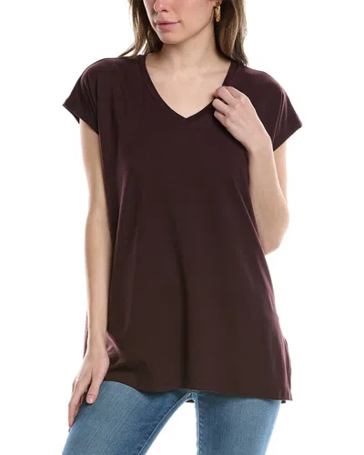 Eileen Fisher V Neck Boxy Top In Brown