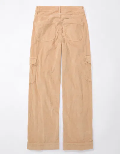 American Eagle Outfitters Ae Dreamy Drape Stretch Corduroy Super High-waisted Baggy Wide-leg Pant In Brown