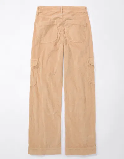 American Eagle Outfitters Ae Dreamy Drape Stretch Corduroy Super High-waisted Baggy Wide-leg Pant In White