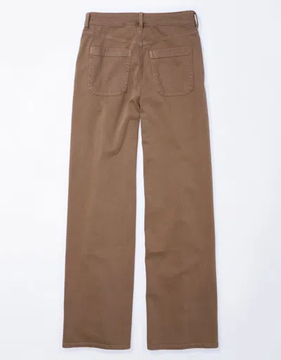 American Eagle Outfitters Ae Dreamy Drape Stretch Super High-waisted Baggy Wide-leg Pant In Brown