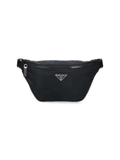 Prada Belt Bag With Logo In Black  