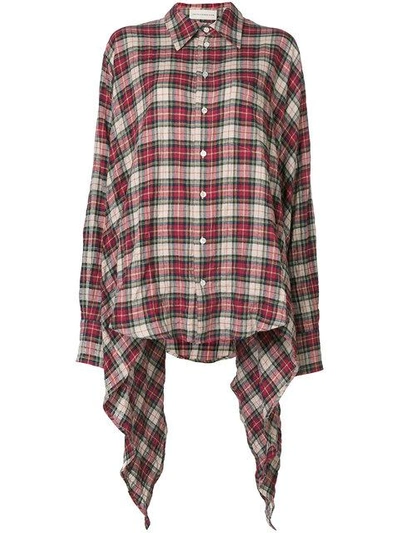 Faith Connexion Check Shirt In Checkered & Plaid, Red. In Red Off White