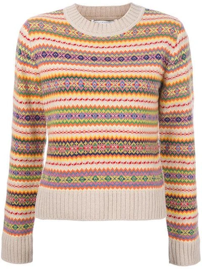 Stella Mccartney Shetland Wool Fair Isle Sweater In Multi Colours