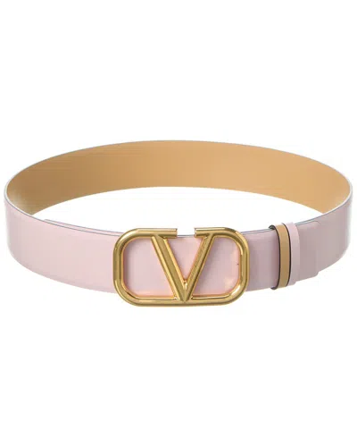 Valentino Garavani Valentino Vlogo Signature Reversible Belt In Pink