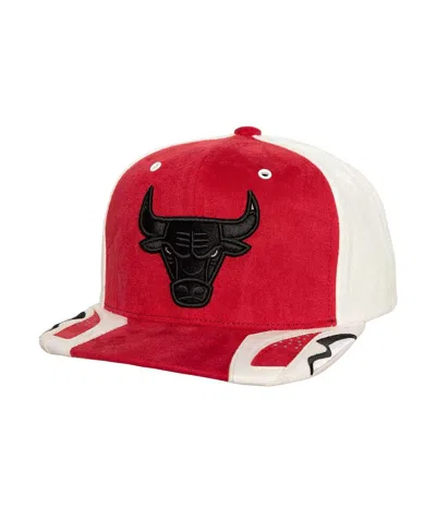 Mitchell & Ness Mitchell Ness Men's White/red Chicago Bulls Day 6 Snapback Hat In White Red