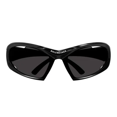 Balenciaga Bb0318s Dynamo-linea Extreme 001 Sunglasses In 001 Black Black Grey