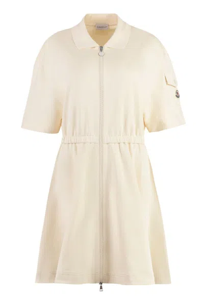 Moncler Fit-and-flare Mini Shirtdress In Ivory