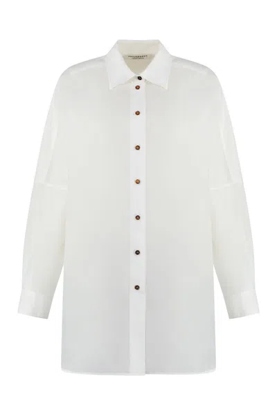 Philosophy Di Lorenzo Serafini Cotton Blend Shirt In White