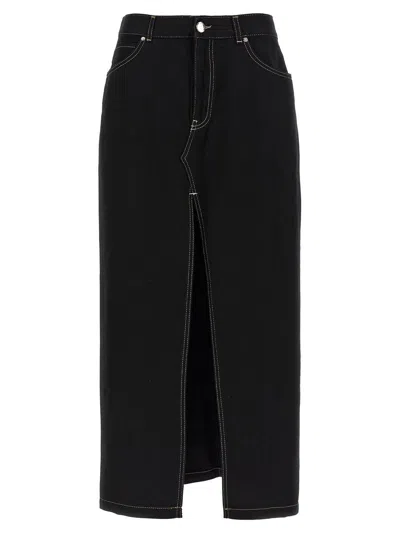 Pinko Maxi Slit Skirt In Black