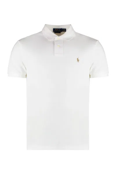 Polo Ralph Lauren Logo Embroidery Cotton-piqué Polo Shirt In White