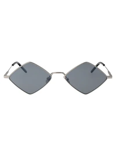 Saint Laurent Sunglasses In 010 Silver Silver Silver