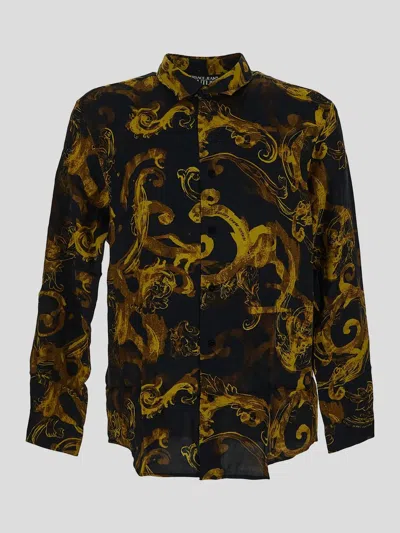 Versace Jeans Couture Shirts In Blackgold