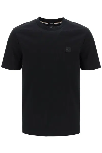 Hugo Boss Boss Regular Fit T Shirt With Patch Design In Black