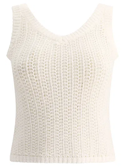 Max Mara Arrigo Crochet Top In White