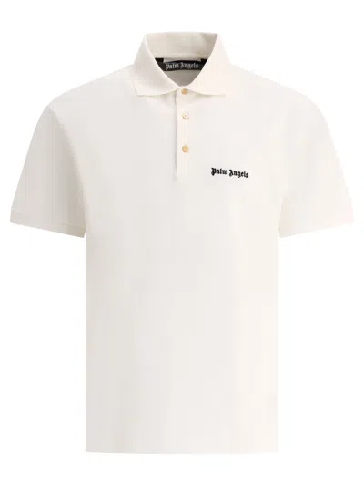 Palm Angels "classic Logo" Polo Shirt In White