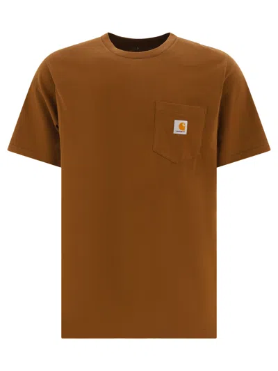 Carhartt Wip "pocket" T Shirt In Brown