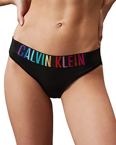 Calvin Klein Logo Band Cotton Blend Bikini In Black