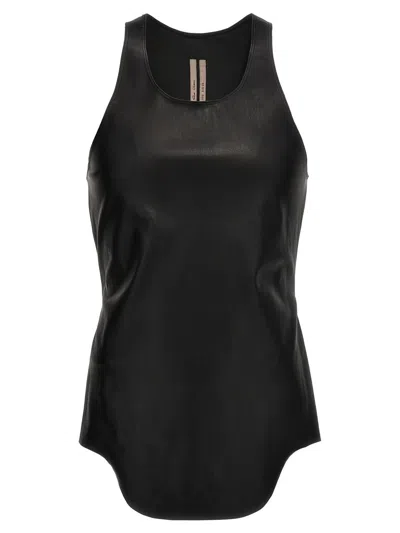 Rick Owens 'leather' Tank Top In Black