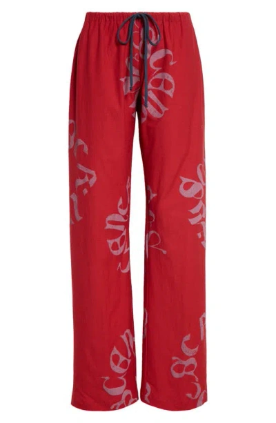 Sc103 Red Courier Lounge Pants In Treasure