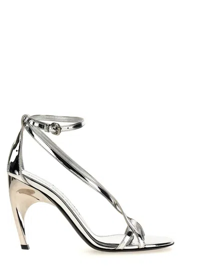 Alexander Mcqueen 'armadillo' Sandals In Silver