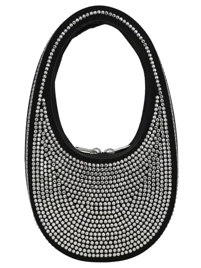 Coperni Crystal-embellished Mini Swipe Bag Handbag In Black