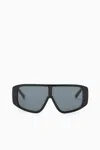 Cos Oversized Visor Sunglasses In Black