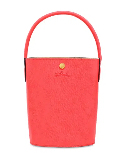 Longchamp Epure Leather Bucket Bag In Red
