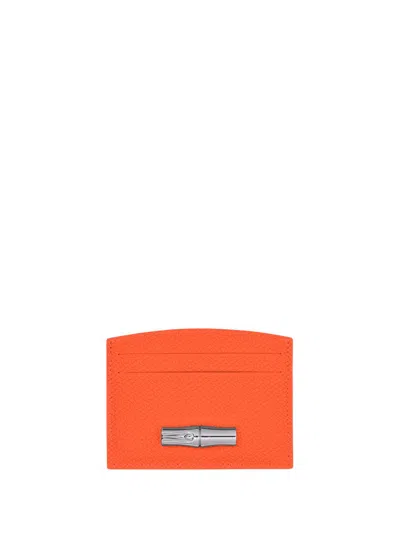 Longchamp `roseau` Card Holder In Yellow