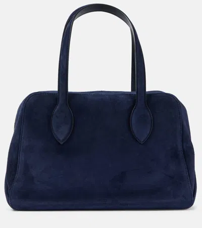 Khaite Maeve Suede Tote Bag In Blue