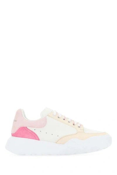 Alexander Mcqueen Woman White Leather New Court Sneakers