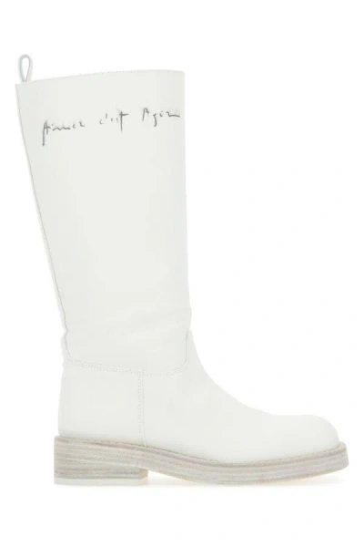 Ann Demeulemeester Woman Ivory Canvas Jose Boots In White