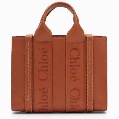Chloé Chloe Small Woody Caramel Shopping Bag Women In Orange