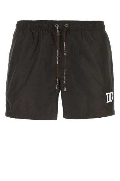 Dolce & Gabbana Man Black Polyester Swimming Shorts