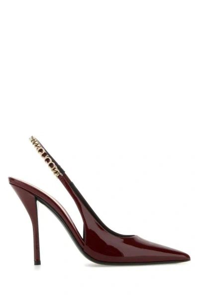Gucci Woman Burgundy Leather Signoria Pumps In Red