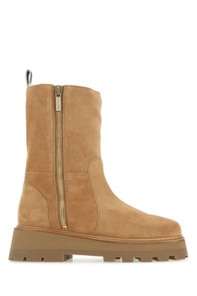 Jimmy Choo Woman Camel Suede Bayu Ankle Boots In Brown