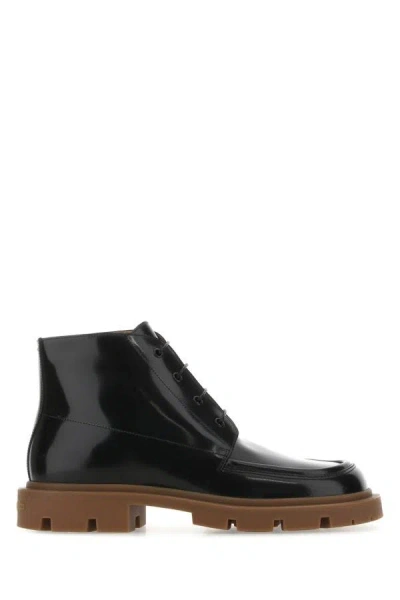 Maison Margiela Man Black Leather Ankle Boots