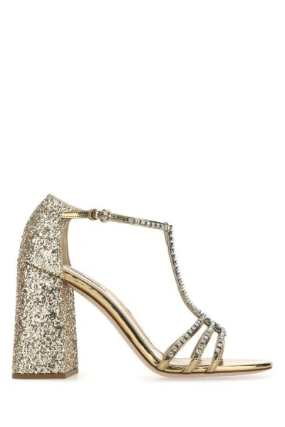 Miu Miu Sandals In Gold