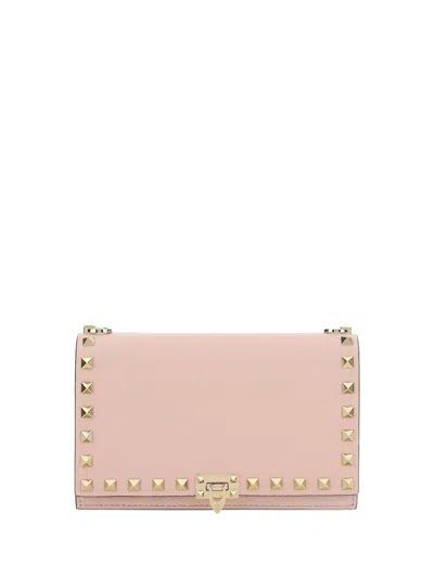 Valentino Garavani Rockstud Handbag In Rose Quartz