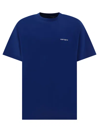 Carhartt Wip "script Embroidery" T Shirt In Blue