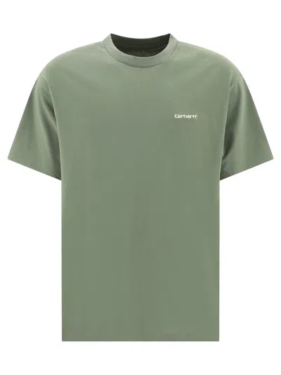Carhartt Script Embroidery T-shirts In Green