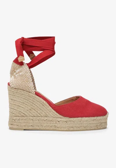 Castaã±er Carina 80 Lace-up Espadrilles In Red