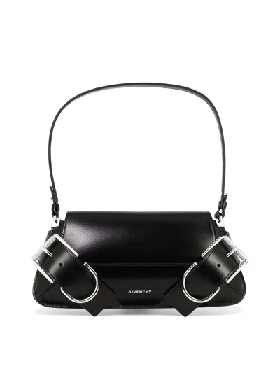 Givenchy Voyou Leather Flap Shoulder Bag In 黑色的