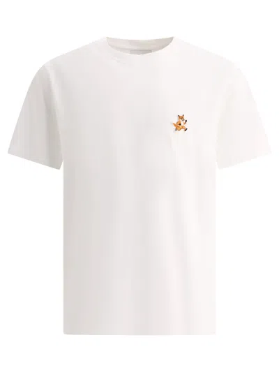 Maison Kitsuné "running Fox" T Shirt In White