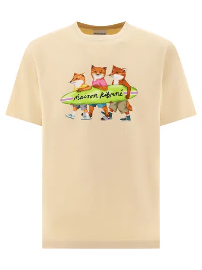 Maison Kitsuné Surfing Foxes Comfort T-shirt In White
