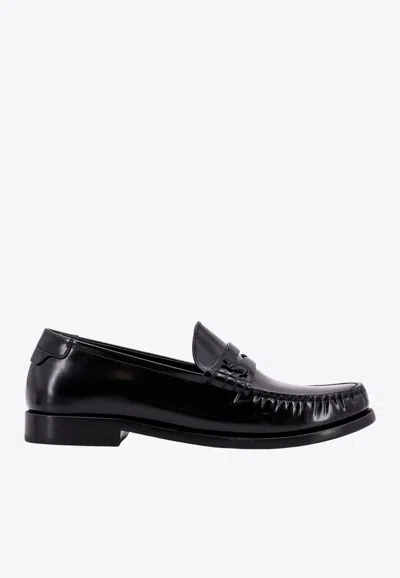 Saint Laurent Le Loafer Leather Loafers In Black