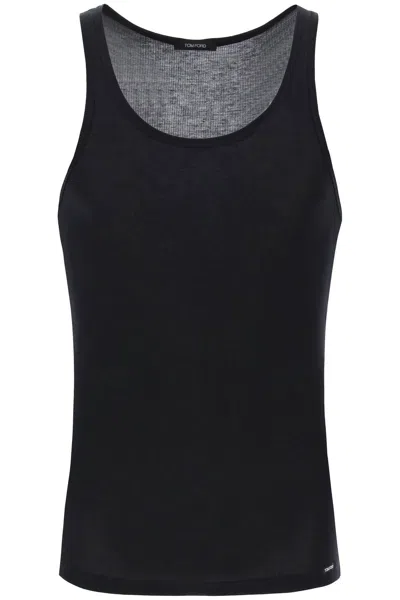Tom Ford Ribbed Underwear Tank Top In 黑色的